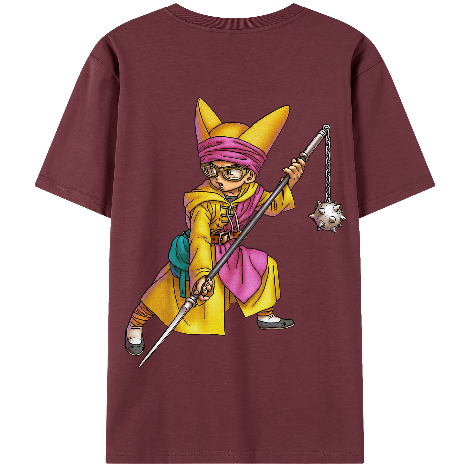 （画像用） ドラゴンクエスト Doragon Kuesuto Dragon Quest 綿100％半袖Tシャツ（背面プリント）